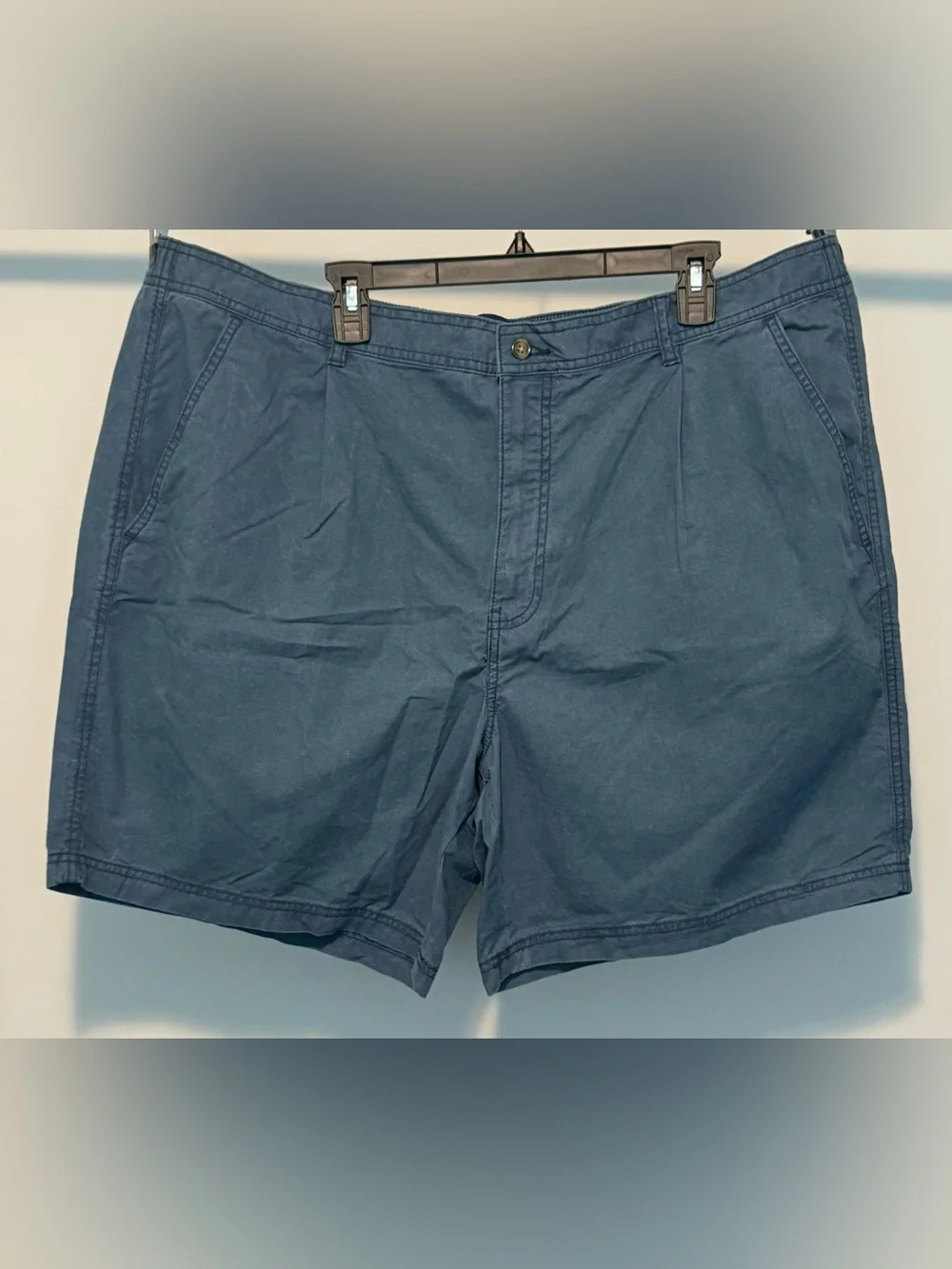 THREE Pairs: Saddlebred Men's Shorts -  1 Blue(NWT), 1 Tan and 1 Gray (good)